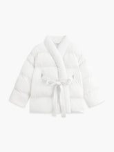 Lightweight Tie Front Quilted Puffer Coat
